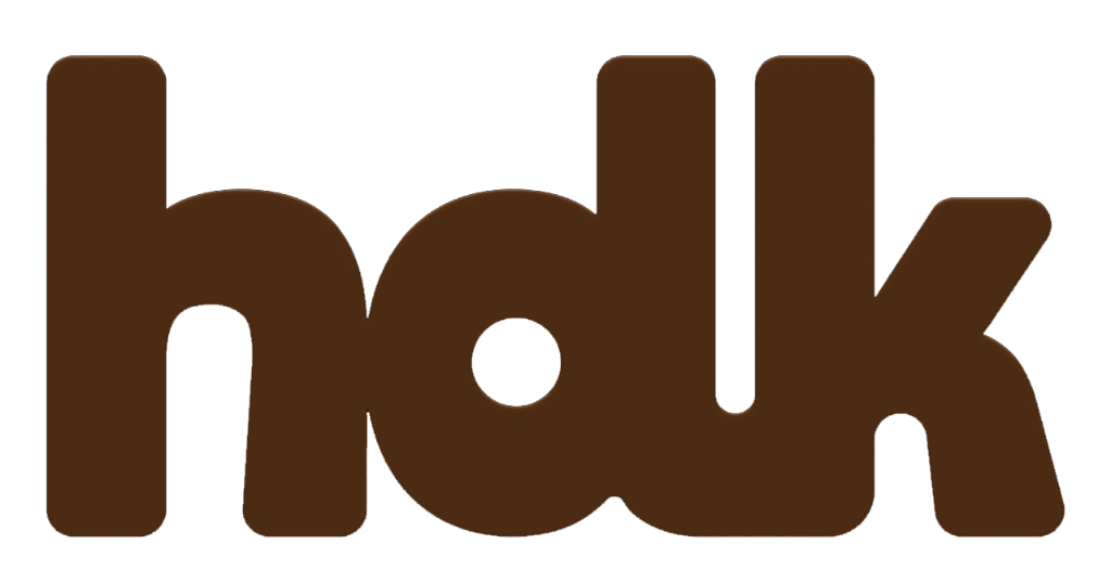 Logo brand HDK, klien produksi apparel Vertex